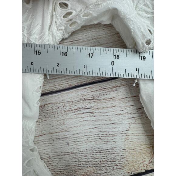 Kobi Halperin Eyelet Crochet Embroidered Midi Dress Womens Small White Tie Back - Picture 11 of 14